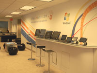 New-York, grande pièce, supports tactiles, démonstration d'applications